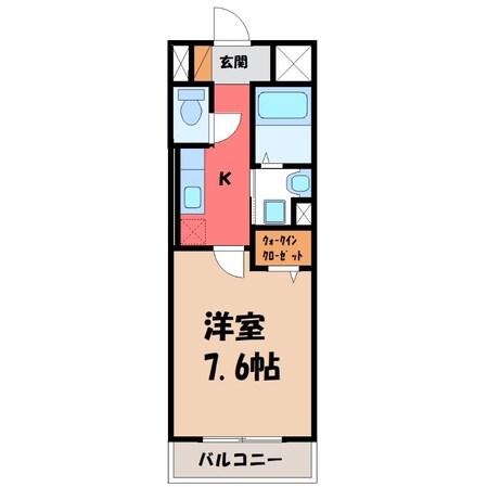 宇都宮駅 徒歩13分 3階の物件間取画像